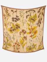 <Wool Silk Stole Herringbone Weave 120> Botanical Stripe