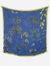 <Wool Silk Stole Herringbone Weave 120> Botanical Stripe