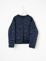 <Quilted crew neck jacket> Reversible Tapa