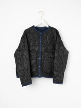 <Quilted crew neck jacket> Reversible Tapa
