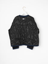 <Quilted crew neck jacket> Reversible Tapa