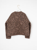 <Quilted crew neck jacket> Reversible Mountain