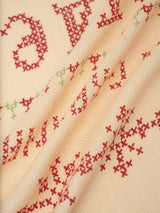 <ウールシルクストールヘリンボーン織120>クロスステッチバンダナ