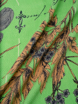 <Wool Silk Stole Herringbone Weave 120> Botanical Stripe