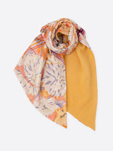 <シルクWマフラー>コラージュダリアロンド