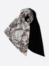 <シルクWマフラー>コラージュダリアロンド