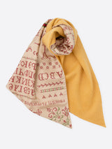 <シルクWマフラー>クロスステッチバンダナ