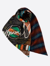 WOOL SILK W MUFFLER / FRAME FLOWER