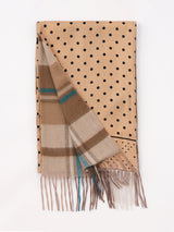 <Silk Cashmere Double Scarf> Geometric Dot