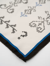 <シルクスカーフ88>クロスステッチバンダナ