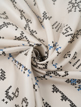 <シルクスカーフ88>クロスステッチバンダナ