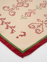 <シルクスカーフ88>クロスステッチバンダナ