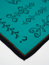 <シルクスカーフ88>クロスステッチバンダナ