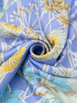 <シルクスカーフ65>ボタニカルストライプ