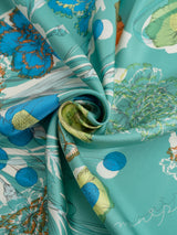 <シルクスカーフ65>コラージュブルーム