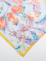 <シルクスカーフ65>コラージュジャングルフルーツ