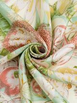 <シルクスカーフ65>コラージュジャングルフルーツ