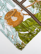 <シルクスカーフ65>サキュレントガーデン