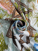 <シルクスカーフ65>サキュレントガーデン