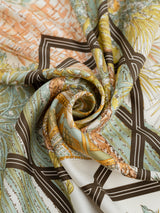 <シルクスカーフ65>サキュレントガーデン