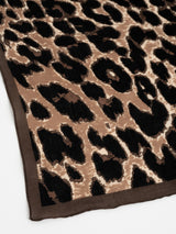 <コットンシルクストール120>レオパードベグ