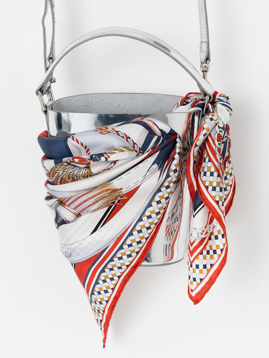 LEATHER BAGS M / SILVER