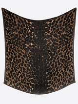 LINEN STOLE 120/ LEOPARD BEG