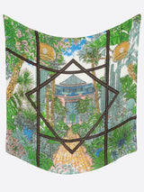 LINEN STOLE 120 / SUCCULENT GARDEN