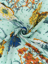 LINEN STOLE 120 / COLLEGE AUTUMN GARDEN