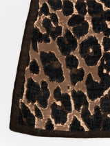 LINEN STOLE 120/ LEOPARD BEG