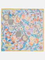 <コットンスカーフ65>コラージュジャングルフルーツ