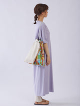 <プリントトートバッグL>リネン ベルト