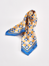 SILK SCARF 65 / GEOMETRIC PLAID
