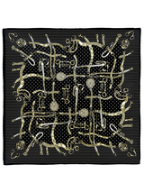 DOUBLE FACE SILK SCARF 88 / DOTBIT & LEOPARD