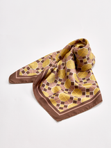 <シルクスカーフ88> ジオメトリックプレイド