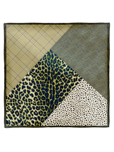 DOUBLE FACE SILK SCARF 65 / MATERIAL IMAGE & LEOPARDDOT