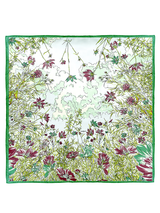 <ダブルフェイスシルクスカーフ65>ブルーメンガーデン&レジメンタル