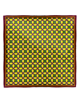 DOUBLE FACE SILK SCARF 88 / TUILES & GEOMETRIC PLAID