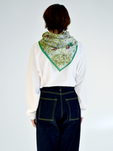 <ウールシルクカシミアストール88>ブルーメンガーデン