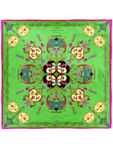 <シルクスカーフ88>オーナメント花柄