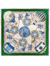 DOUBLE FACE SILK SCARF 65 / GLOBO & LEOPARD