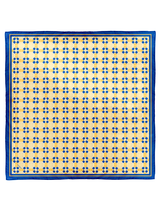 DOUBLE FACE SILK SCARF 88 / TUILES & GEOMETRIC PLAID