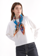 <ウールシルクカシミアストール88>ブルーメンガーデン