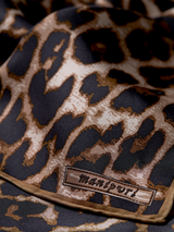 SILK SCARF 88 / LEOPARD BEG