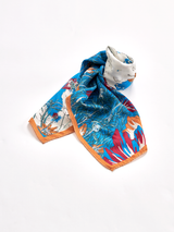 <ウールシルクカシミアストール88>ブルーメンガーデン