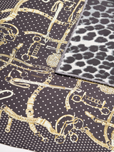 DOUBLE FACE SILK SCARF 88 / DOTBIT & LEOPARD