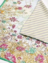 <ダブルフェイスシルクスカーフ65>ブルーメンガーデン&レジメンタル