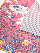 <ダブルフェイスシルクスカーフ65>ブルーメンガーデン&レジメンタル