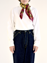 <シルクスカーフ88> ジオメトリックプレイド