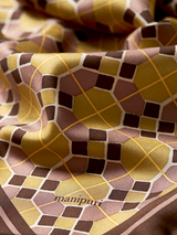 SILK SCARF 65 / GEOMETRIC PLAID